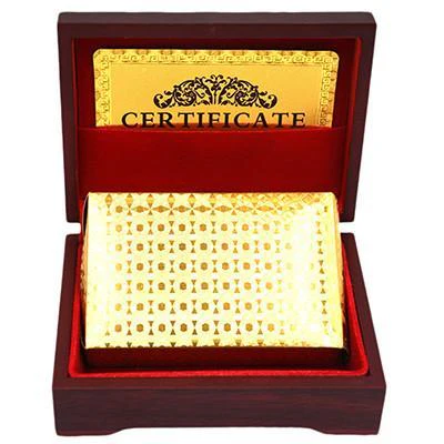 24K  Gold Foil Plated Cards With a Wooden Box - Image 11