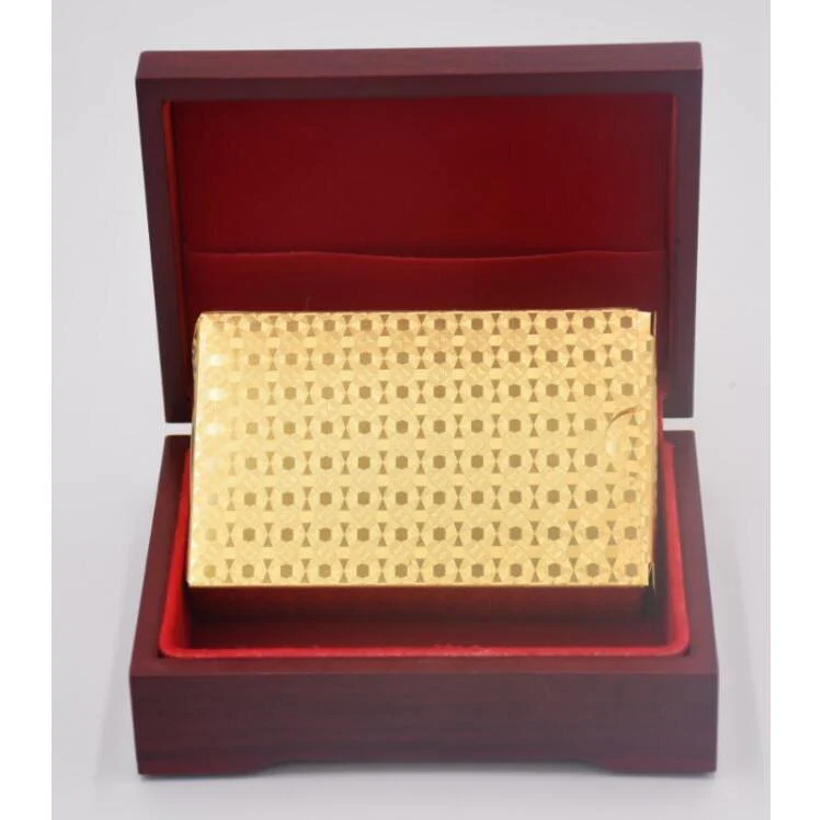 24K  Gold Foil Plated Cards With a Wooden Box - Image 4