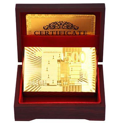 24K  Gold Foil Plated Cards With a Wooden Box - Image 6